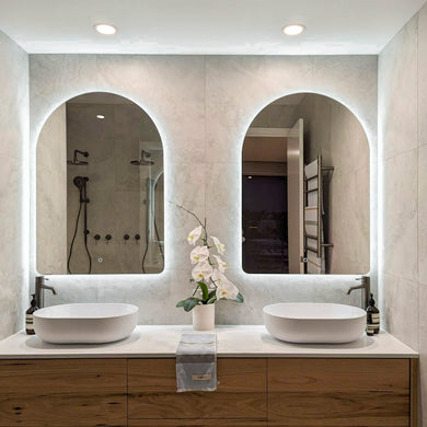 Arco Arch 700mm x 1000mm Backlit LED Frameless Mirror with Polished Edge and Demister