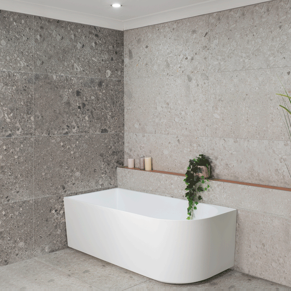 Arco 1600mm Left Corner Freestanding Bath, Gloss White