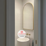 Arco Arch 550mm x 1000mm Framed Mirror, Brushed Brass (Gold) Frame