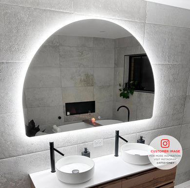 Arco Arch 1500mm x 1000mm Backlit LED Frameless Mirror with Polished Edge and Demister