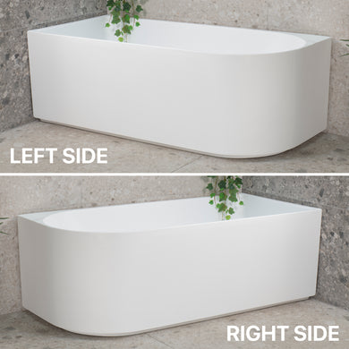Comparison of the Arco right and left corner bathtub in white