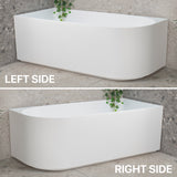 Comparison of the Arco right and left corner bathtub in white