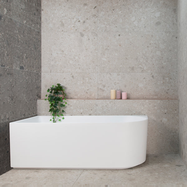 Arco 1600mm Left Corner Freestanding Bath, Gloss White