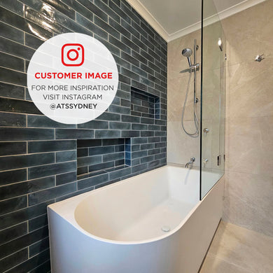 Customer bathroom featuring the Arco Bathtub in white colour bathtub white