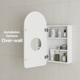 *Clearance* Arco Arch 400mm x 800mm Mirrored Shaving Cabinet, Matte White