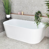 Avalon 1700mm Back to Wall Freestanding Bath, Matte White *Clearance Stock*