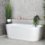 Avalon 1600mm Back to Wall Freestanding Bath, Matte White