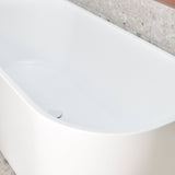 Avalon 1600mm Back to Wall Freestanding Bath, Matte White *Clearance Stock*
