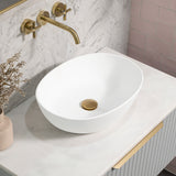 Byron Egg Oval 480mm x 350mm Artificial Stone Above-Counter Basin, Gloss White