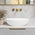 Byron Egg Oval 540mm x 400mm Artificial Stone Above-Counter Basin, Gloss White