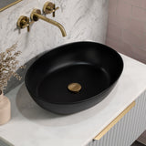 Byron Egg Oval 540mm x 400mm Artificial Stone Above-Counter Basin, Matte Black