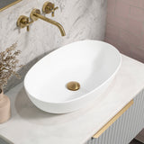 Byron Egg Oval 580mm x 350mm Artificial Stone Above-Counter Basin, Gloss White