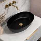 Byron Egg Oval 580mm x 350mm Artificial Stone Above-Counter Basin, Matte Black