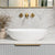 Byron Egg Oval 580mm x 350mm Artificial Stone Above-Counter Basin, Matte White