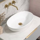 Byron Egg Oval 580mm x 350mm Artificial Stone Above-Counter Basin, Matte White