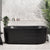 Brighton Corrugated 1700mm Ribbed Back to Wall Freestanding Bath, Matte Black *Clearance Stock*