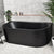 Brighton Corrugated 1700mm Ribbed Back to Wall Freestanding Bath, Matte Black *Clearance Stock*