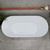 **CLEARANCE STOCK Brighton Groove 1500mm Fluted Oval Freestanding Bath, Matte White