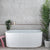**CLEARANCE STOCK Brighton Groove 1500mm Fluted Oval Freestanding Bath, Matte White