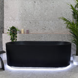 Brighton Groove 1500mm Fluted Oval Freestanding Bath, Matte Black *Clearance Stock*