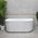 Brighton Corrugated 1500mm Ribbed Back to Wall Freestanding Bath, Matte White *Clearance Stock*