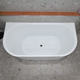 Brighton Corrugated 1700mm Ribbed Back to Wall Freestanding Bath, Matte White *Clearance Stock*