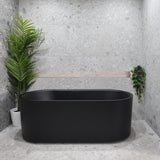 Brighton Corrugated 1500mm Ribbed Oval Freestanding Bath, Matte Black *Clearance Stock*