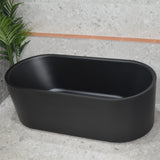 Brighton Corrugated 1500mm Ribbed Oval Freestanding Bath, Matte Black *Clearance Stock*