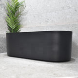 Brighton Corrugated 1500mm Ribbed Oval Freestanding Bath, Matte Black *Clearance Stock*