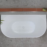 Brighton Groove 1700mm Fluted Oval Freestanding Back to Wall Bath, Matte White | *Clearance Stock* |