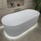 Brighton Groove 1700mm Fluted Oval Freestanding Bath with LED Lights, Gloss White