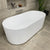 **CLEARANCE STOCK Brighton Groove 1500mm Fluted Oval Freestanding Bath, Matte White
