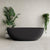 Byron Egg 1600mm Oval Artificial Stone Freestanding Bath, Matte Black