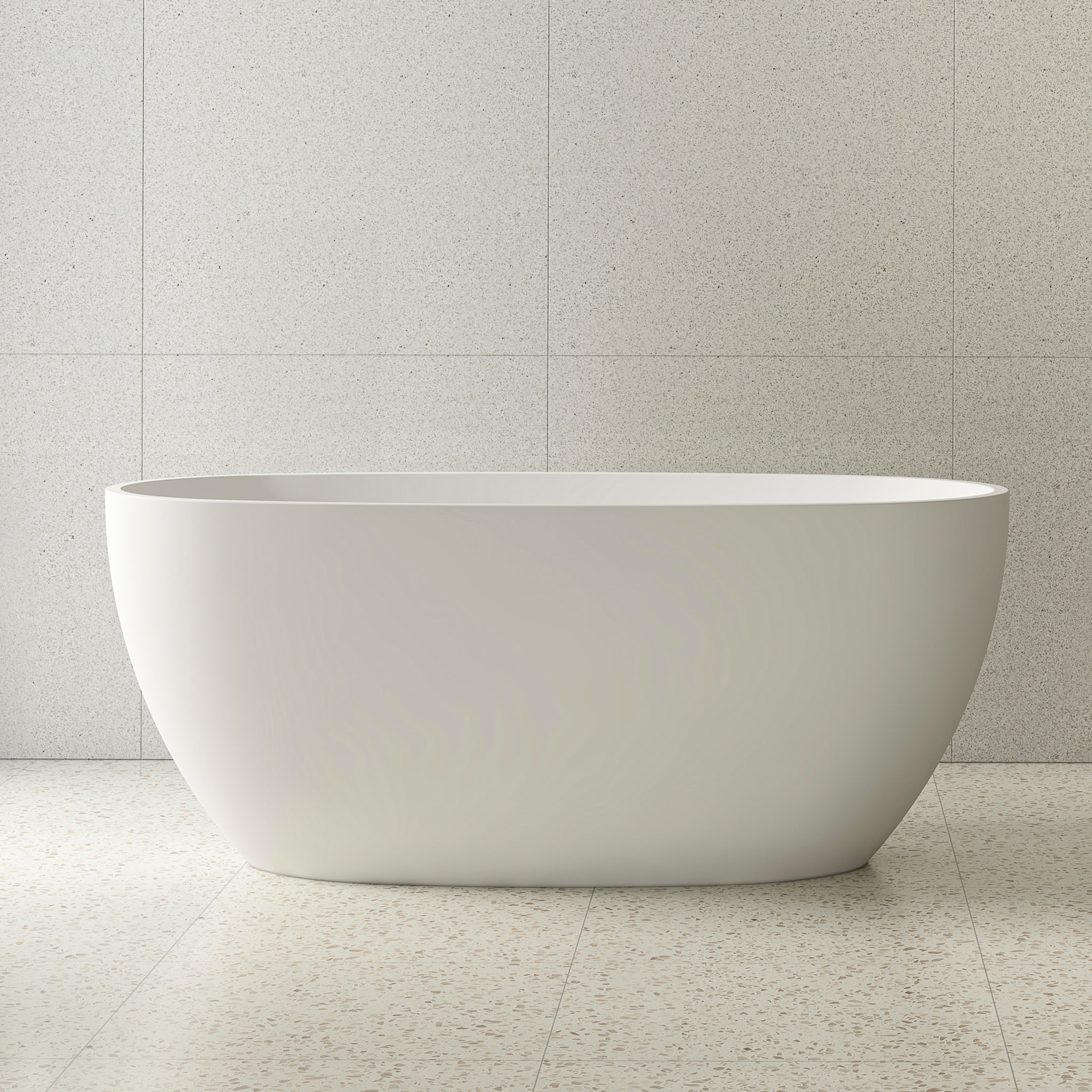 Byron Egg 1400mm Oval Freestanding Bath, Gloss White