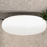 Byron Egg 1700mm Oval Artificial Stone Freestanding Bath, Matte White