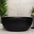 Byron Egg 1400mm Oval Artificial Stone Freestanding Bath, Matte Black