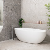 Byron Egg 1700mm Oval Artificial Stone Freestanding Bath, Matte White