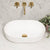 Byron Egg 500mm x 340mm Artificial Stone Above-Counter Basin, Gloss White