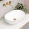 Byron Egg 500mm x 340mm Artificial Stone Above-Counter Basin, Gloss White