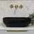 Byron Egg 500mm x 340mm Artificial Stone Above-Counter Basin, Matte Black