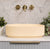 Stadio Groove 480mm Fluted Oval Artificial Stone Above-Counter Basin, Matte Banana Beige