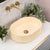 Stadio Groove 480mm Fluted Oval Artificial Stone Above-Counter Basin, Matte Baby Beige