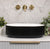 Stadio Groove 480mm Fluted Oval Artificial Stone Above-Counter Basin, Matte Black and White