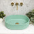 Stadio Groove 480mm Fluted Oval Artificial Stone Above-Counter Basin, Matte Mint Green