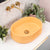 Stadio Groove 480mm Fluted Oval Artificial Stone Above-Counter Basin, Matte Golden Yellow (Orange)