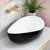 Wave Oval 600mm Artificial Stone Above-Counter Basin, Matte Black and White