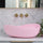Wave Oval 600mm Artificial Stone Above-Counter Basin, Matte Pink