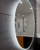 *Clearance* Circa Round 1100mm LED Mirror with Frosted Glass Border and Demister