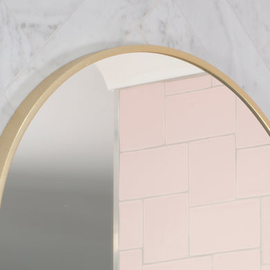 *Clearance* Circa Round 750mm Framed Mirror, Brushed Brass (Gold) Frame