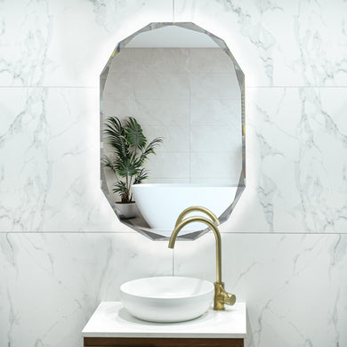 Classic Jewel 600mm x 900mm Backlit LED Frameless Mirror with Jewelled Edge and Demister *Clearance Stock*
